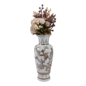 Vaso decorativo in ceramica con disegno di uccelli e rampicanti per l'arredamento della casa, perfetto vaso per fiori per camera da letto e soggiorno - Product Image 2