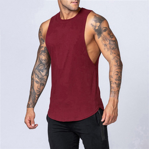Débardeurs de sport personnalisés à prix d'usine, coupe ajustée, sans manches, 100% coton, pour hommes. - Product Image 5