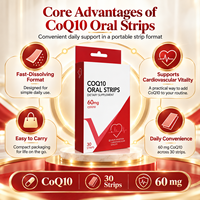 OEM Marque Privée Ubiquinol CoQ10 Bandes Orales Dissolvables 60mg Végétalien Antioxydant Complément Énergétique 30 Bandes