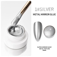 Fabrication en gros effet miroir longue durée 10ml facile à tremper vegan argent brillant métallisé UV Chrome Gel liquide