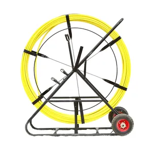 8mm 150m Fiberglass Cable Running Rod Wheel with Cage Electrical Conduit Fish Tape Wire Puller FRP GRP Duct Rodder