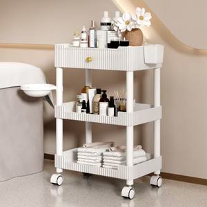Zxm Factory Wholesale <b>Plastic</b> Trolley Cart for Home Office & Salon Hair Spa for Living Room With <b>Wheels</b> - Product Image 4