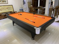 Mesa de Billar y Snooker Profesional de Lujo para Interiores, Moderna, de 7, 8 y 9 pies, con Retorno de Bolas, Personalizable, de Cuero y MDF, ¡Venta Caliente!