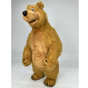 Costume de mascotte gonflable d'usine Ours <span class=keywords><strong>Masha</strong></span> pour adulte, tenue de poupée en fourrure de dessin animé pour carnaval, publicité et spectacle - Product Image 5