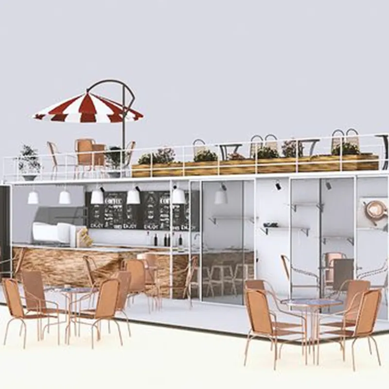 Modulare vorgefertigte preisgünstige bewegliche Häuser Fertighaus aus leichtem Stahl Stahlhaus Preis für Café