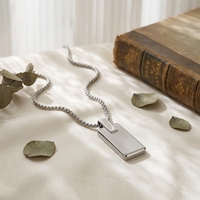 Collier de bijouterie tendance Tizti avec chaîne en acier inoxydable sablé, pendentifs personnalisés en gros pour hommes