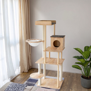 Torre de Madera Ecológica Moderna y Clásica Personalizada, Resistente a las Manchas, para Gatos y Múltiples Razas, Elegante y Sencilla - Product Image 1