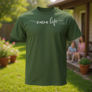 T-shirt Nana Life en coton vert pour femme, décontracté, cadeau pour grand-mère - Product Image 3