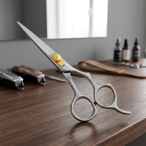 Ciseaux de coiffure professionnels en acier inoxydable 440C, pointe acérée, pour droitiers, manche moyen, ciseaux à cheveux - Product Image 3