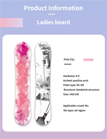 Planche de snowboard tout-terrain écologique pour adultes, tendance, rose et noir contrastés, avec noyau en bois de peuplier, pour le ski d'hiver