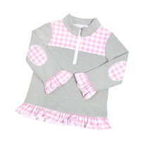 Automne chasse garçons survêtement ensemble vichy une pièce garçons combinaison personnalisé smocké vêtements pour enfants
