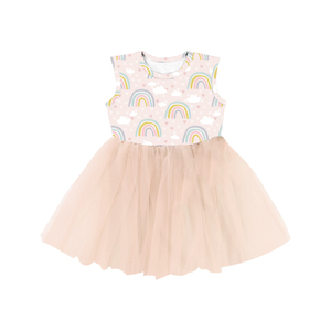 SQG-089 Vestido de Moda para Niñas, Top de Seda de Leche, Falda de Tul Súper Suave, Vestidos de Verano para Niñas, Fiesta de Cumpleaños, OEM - Product Image 4