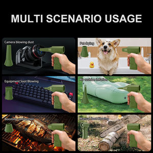 Миниатюрный портативный турбовентилятор зеленого цвета, электрический, высокоэффективный, мощный, для использования на открытом воздухе, в отелях и во время отдыха. - Product Image 4