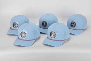 Custom PVC Logo 6 Panel <b>Waterproof</b> <b>Golf</b> <b>Hat</b> Laser Perforated Polyester Sport Cap Dad Gorras with Rope Detail - Product Image 3