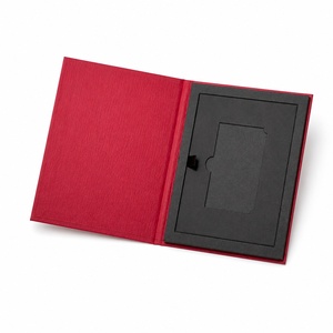 Boîte cadeau rigide rouge avec insert en carton noir pour cartes de vœux, invitations de mariage, messages de fêtes, style <span class=keywords><strong>d</strong></span>'emballage de vente au <span class=keywords><strong>d</strong></span>étail - Product Image 3