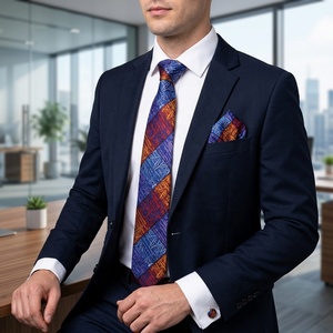 Cravates de Luxe en Jacquard 3D Tissé, Motifs Géométriques et Ondulés en <span class=keywords><strong>Maille</strong></span>, Polyester Haute Densité, Cravates pour Hommes, Fabrication OEM - Product Image 4