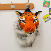 Sac à dos modèle tête de lion et de tigre réaliste, jouet en peluche de simulation, coton PP, anti-stress, finition lavée, petite taille, grande capacité
