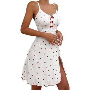 <span class=keywords><strong>Camicia</strong></span> <span class=keywords><strong>da</strong></span> <span class=keywords><strong>Notte</strong></span> QianShun a Costine Ricamata a Tema Amore con Apertura a Fiocco e Spalline Stile Halter per Uso Domestico - Product Image 6