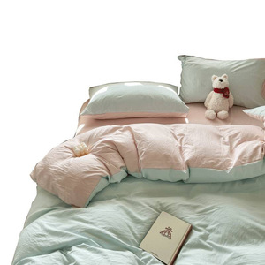 Parure de lit en coton doux et crémeux de couleur unie 1005324393 – Housse de couette et taies d'oreiller respirantes pour usage domestique - Product Image 5