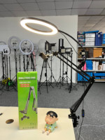 Lampu Ring Selfie RGB 10 inci dengan dudukan, dudukan ponsel diperpanjang Ideal untuk siaran langsung & fotografi