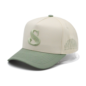 Mùa hè ngoài trời cap tinh khiết bông retro cổ điển thêu tùy chỉnh 5 Bảng điều chỉnh Mũ bóng chày - Product Image 1