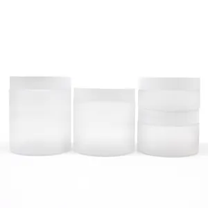 Custom 50ml 150ml 4oz 8oz 200ml Matte Frosted Cosmetic Body Butter Plastic Cream Jars With White Lid