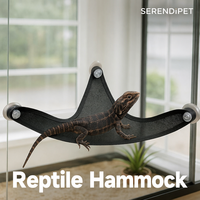 Hamaca de malla resistente para reptiles con fuerte adsorción, ideal para hábitats de lagartos pequeños, medianos y grandes.