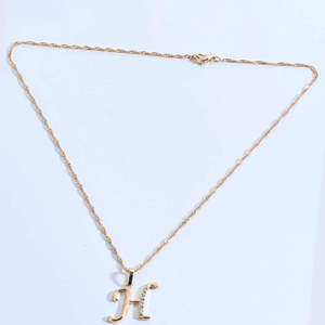 Ciondoli Alfabetici Personalizzati all'Ingrosso Placcati Oro 18K con Zirconia Cubica per Creazione Gioielli - Dijes Collar De Letras - Product Image 5