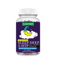 Complément alimentaire Private Label Sleep Deep Gummies 5-HTP avec L-théanine pour améliorer la qualité du sommeil et s'endormir plus rapidement