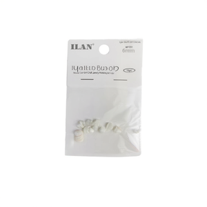 Perline di conchiglia Ilan da 6 mm, colore naturale, per creazione di gioielli fai da te, 10 pezzi - Product Image 1