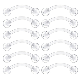 Kit de 48 Piercings en <span class=keywords><strong>Plastique</strong></span> Transparent pour Sourcils/Lèvres/Septum/Nez/Mamelons/Pubis/Langue/Tragus | - Product Image 4