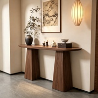 Table console étroite en bois massif traditionnel, écologique et durable, pour salon, hôtel, appartement