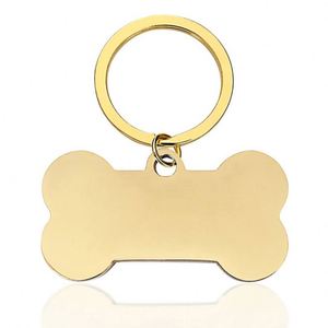 Pet ID Tag Dog Bone Keychain Mirror Polished Stainless Steel Collar Bone Tag Keyring DIY Jewelry Making Accessory Blank <b>Key</b> <b>Ring</b> - Product Image 5