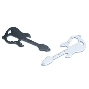 12 in 1 Utility Pocket Guitar Shape Multitool Card Pocket Tool Multitool Keychain With Screwdriver Wrench Bottle Opener Ruler
