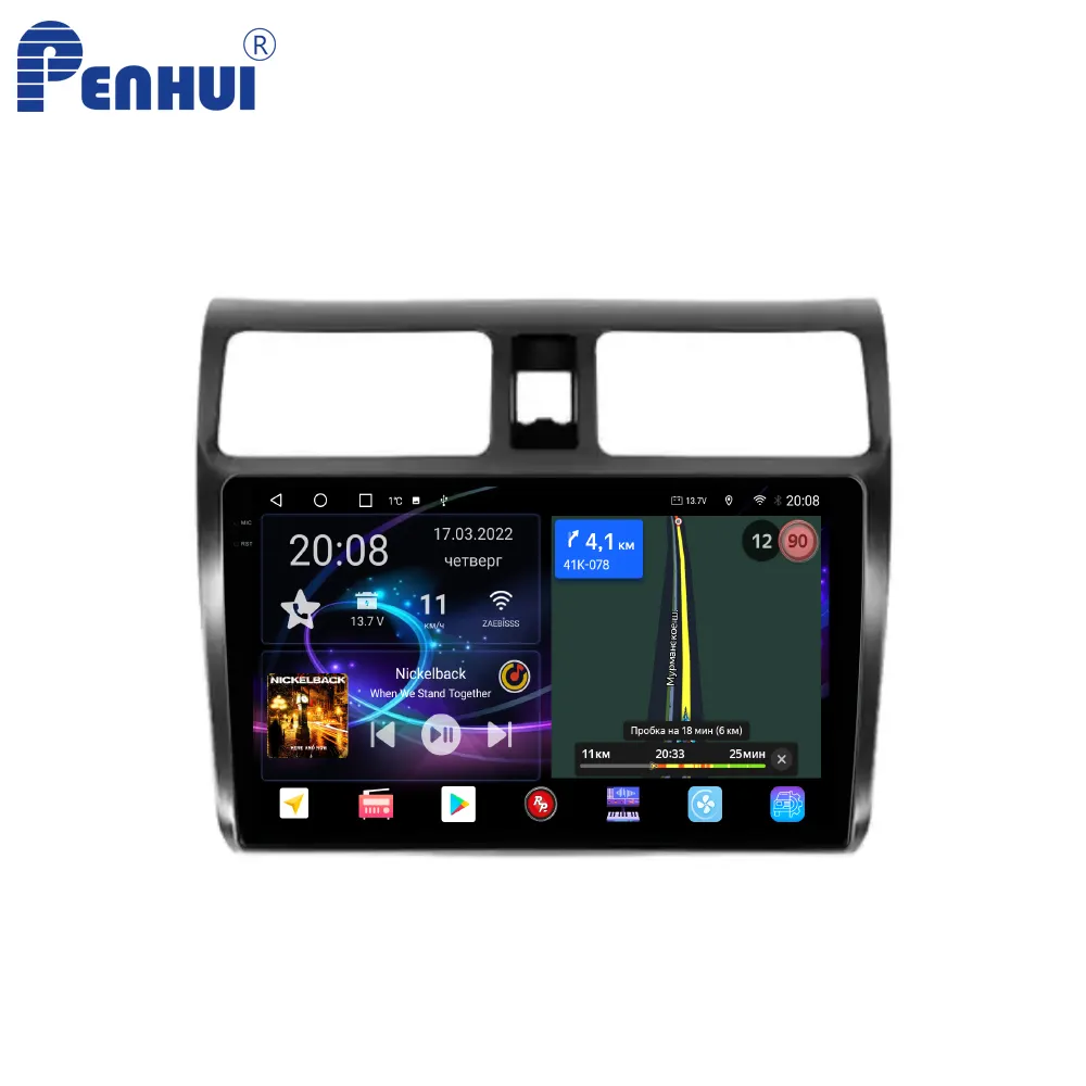 Penhui Android Auto DVD-Player für Suzuki Swift 3 2003-2010 Radio GPS Navigation Audio Video CarPlay DSP Multimedia 2