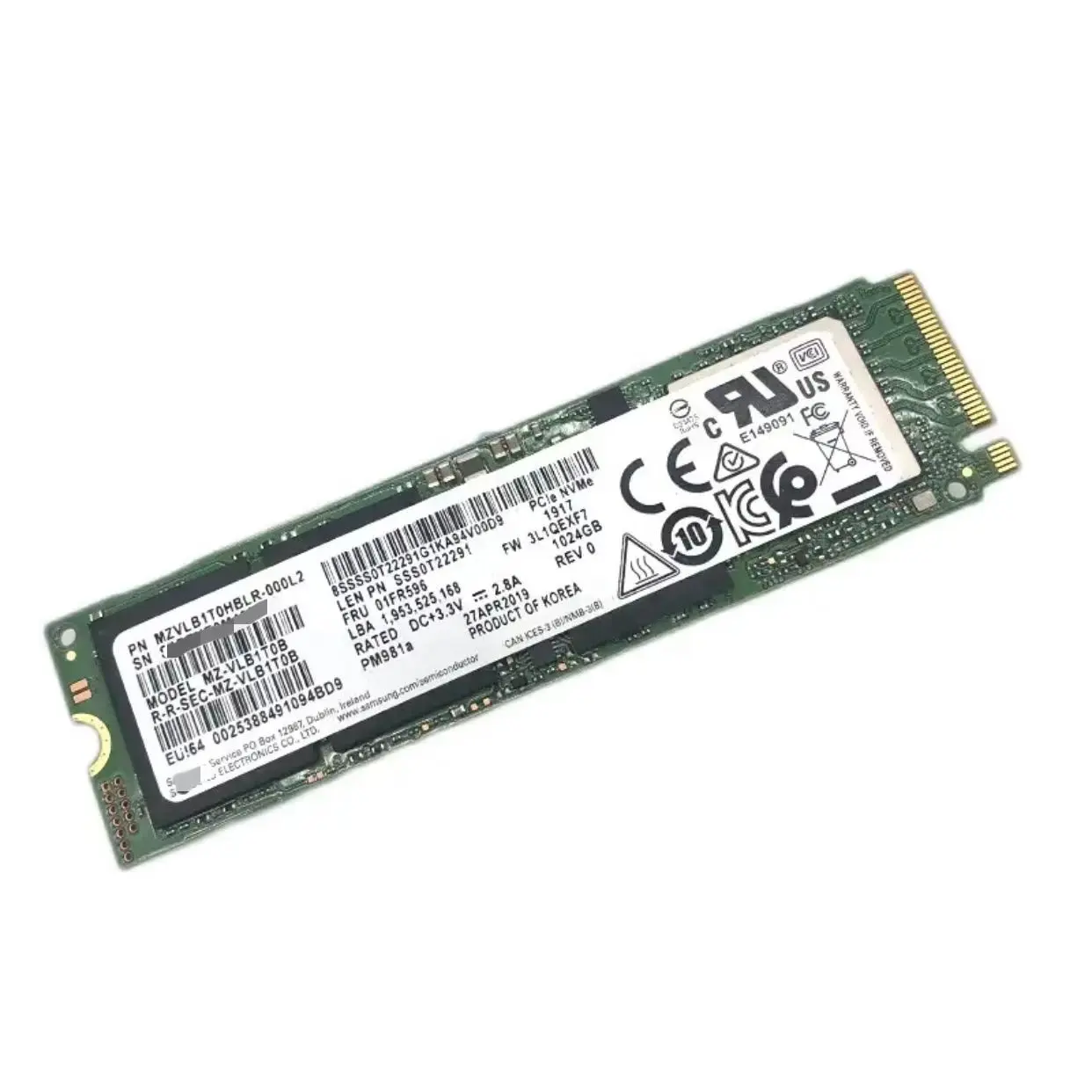 PM981A 256GB SSD 2.5" M.2 SSD MZVLB256HBHQ-00000 256GB SSD M.2-2280 PCIe NVMe Solid State Drive