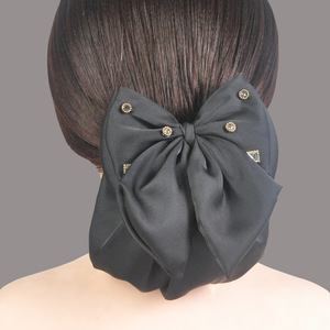 Pince à cheveux pour femmes avec nœud papillon Barrette à <span class=keywords><strong>gros</strong></span> nœud Barrette vintage pour cheveux - Product Image 6