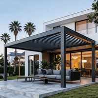 Kit de toit à persiennes bioclimatique en aluminium pour extérieur, pergola à persiennes 3x3 3x4 4x4 3x6 4x6 6x3 6x4m