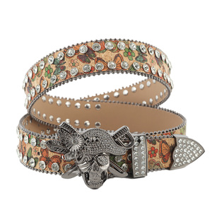 مصنع بانك الإبداعية القراصنة سكين مزدوج الجمجمة الكابتن حزام الماس المياه بو الجلود الغربية الأزياء رعاة البقر حزام سبيكة - Product Image 1