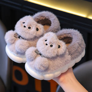 Women's Canvas Cotton Fluffy Cute Puppy-pattern Winter Warm Eco-friendly Slip-resistant Plastic-<b>soled</b> Plush Evergreen Outdoor - Product Image 5