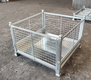Gaiola de Armazenamento em Aço Galvanizado para Logística de Armazém, Armazenamento em Grande Escala com Estrutura Dobrável Resistente e Empilhável - Product Image 4
