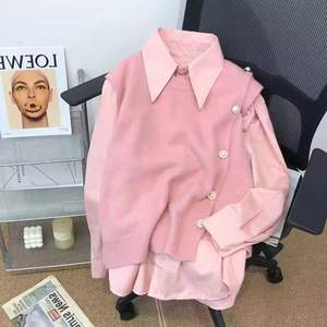 Vente en gros Gilet pull tendance sans manches printemps Gilet pull tricoté couleur bonbon confortable - Product Image 2