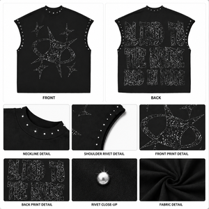 Maglietta Senza Maniche OEM di Lusso ad Alta Visibilità in Cotone Pima 100% Stampata per Uomo, T-Shirt Senza Maniche Uomo Fit Tee PopperBalls - Product Image 3