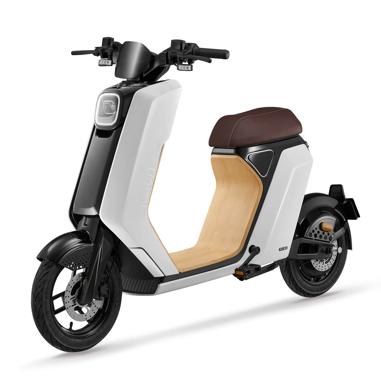 Vente en gros, scooter électrique rechargeable blanc, e-moto avec pédales