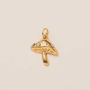 Nouvelle Mode DIY Quotidien Carré Champignon Cerise Cochon <span class=keywords><strong>Doré</strong></span> Cuivre Pendentif Chaîne Collier - Product Image 4