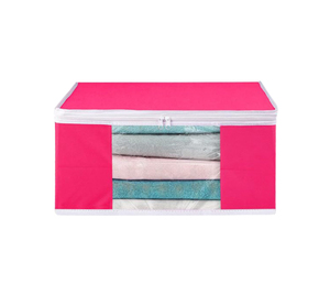 Cubiertas de Sari individuales de plástico Rosa sólido con cubierta de cremallera Bolsas de embalaje Saree Work Saree Cover para mujeres en precio al por mayor - Product Image 1