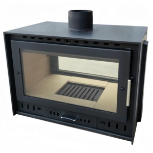 <span class=keywords><strong>Chimenea</strong></span> de Acero y Madera de Doble Cara en Oferta, con Gran Ventana de Vidrio para Villa - Product Image 2