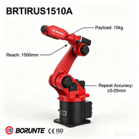 Robot articulé BORUNTE BRTIRUS1510A en promotion – Charge utile 10 kg, portée 1500 mm, six axes, moteur et engrenages pour l'asservissement de machines et le préhensionnement.