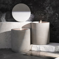 Vases à bougies en béton cylindriques de haute qualité de 6 oz, pots et bocaux en ciment vides pour les mariages et la fabrication de cire de bougie, nouveau style