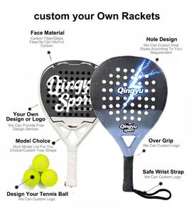 Raqueta de Pádel de Fibra de Carbono 3k 12k 18k de Calidad Premium Qingyu Sport OEM Personalizada, Fabricantes Profesionales de Raquetas de Pádel con Impresión - Product Image 2